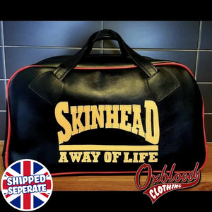 Black Yellow & Red - Skinhead A Way Of Life Holdall Style Sports Bag Hand-Stitched Clothing Handbag