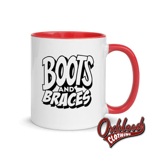 Boots & Braces Mug With Color Inside Red Mugs