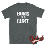 Cargar imagen en el visor de la galería, Boris Is A Cunt T-Shirt - Rude &amp; Offensive Anti-Tory T-Shirts Dark Heather / S
