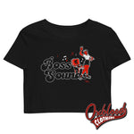 Load image into Gallery viewer, Organic Boss Sounds Crop Top - Skinhead Reggae Cropped T-Shirt Ska Clothing Black / Xs
