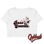 Load image into Gallery viewer, Organic Boss Sounds Crop Top - Skinhead Reggae Cropped T-Shirt Ska Clothing White / Xs
