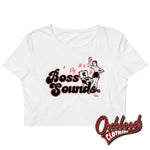 Cargar imagen en el visor de la galería, Organic Boss Sounds Crop Top - Skinhead Reggae Cropped T-Shirt Ska Clothing White / Xs
