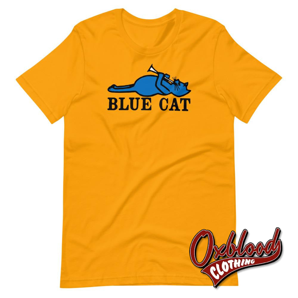 Colour Blue Cat Records T-Shirt - Reggae/ska Record Label Trojan Gold / S T-Shirts