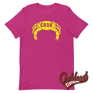 Crab Records T-Shirt - Retro Ska Clothing Uk Style Yellow Print Berry / S