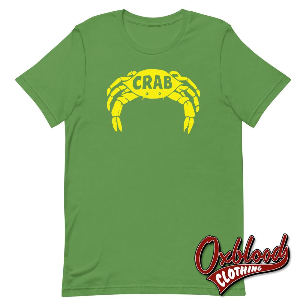 Crab Records T-Shirt - Retro Ska Clothing Uk Style Yellow Print Leaf / S