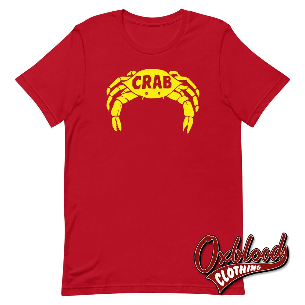 Crab Records T-Shirt - Retro Ska Clothing Uk Style Yellow Print Red / S