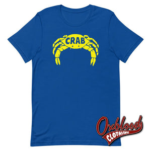 Crab Records T-Shirt - Retro Ska Clothing Uk Style Yellow Print True Royal / S