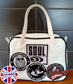 Load image into Gallery viewer, Custom Hand-Made Unique Handbag - Vinyl Hand-Stitched Bag
