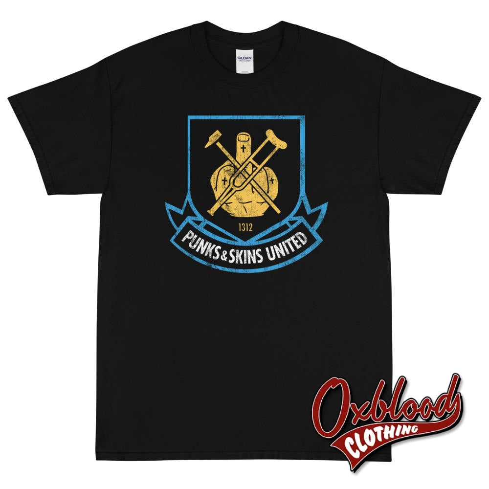 Distressed West Ham Punks & Skins United T-Shirt - Football 1312 Black / S