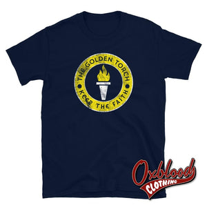 Distressed The Golden Torch - Keep The Faith T-Shirt Northern Soul Scooterists Navy / S