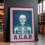 Load image into Gallery viewer, "Pig Cop A.C.A.B" Skull Political Punk Poster – Skater Punk Artwork | Defund the Police 1312 Print
