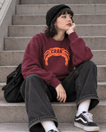 Load image into Gallery viewer, Crab Records Crew Neck - Oxblood - Retro Sweatshirt, Reggae Clothing UK Style
