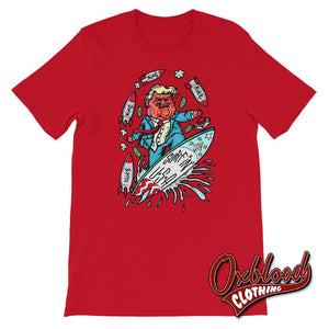 Funny Money & Nuke Donald Trump 2020 Surfin Usa T-Shirt Red / S Shirts