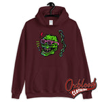 Cargar imagen en el visor de la galería, Grunge Punk Goth Clothing: Undead Cool Zombie Hoodie Maroon / S Sweatshirts
