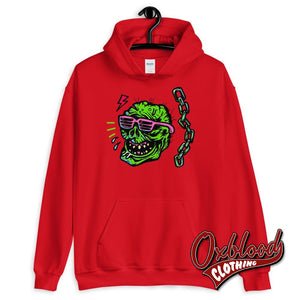 Grunge Punk Goth Clothing: Undead Cool Zombie Hoodie Red / S Sweatshirts