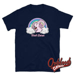 Cargar imagen en el visor de la galería, Hail Satan Death Metal Rainbow T-Shirt - Goat Baphomet Navy / S
