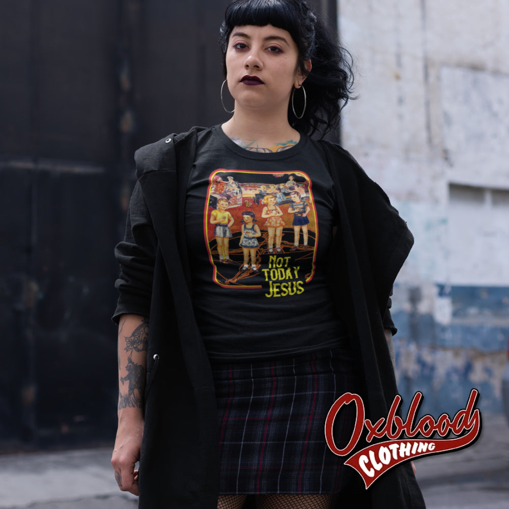Hail Satan Not Today Jesus T-Shirt - Goth/grunge Clothing Shirts