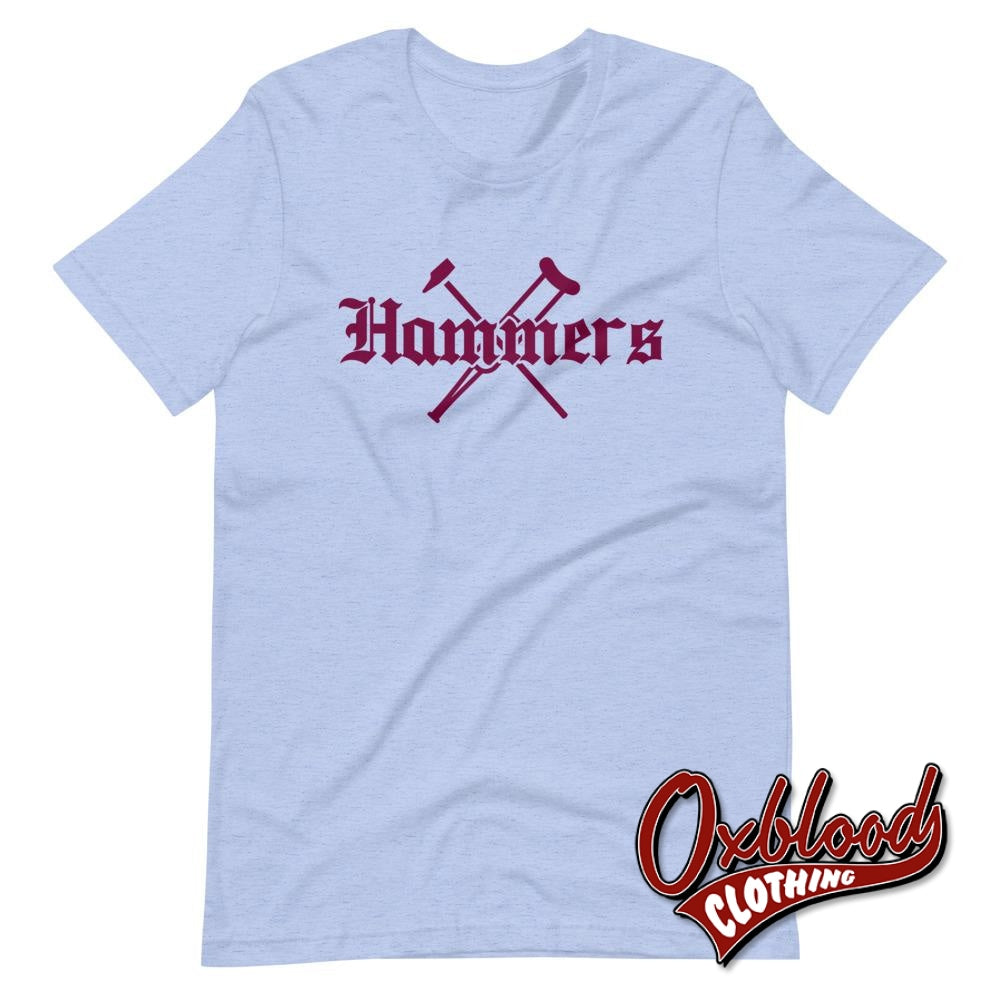 Hammers Shirt - West Ham Tee East London Skinhead T-Shirt Heather Blue / S