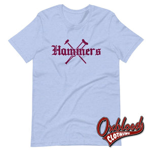 Hammers Shirt - West Ham Tee East London Skinhead T-Shirt Heather Blue / S