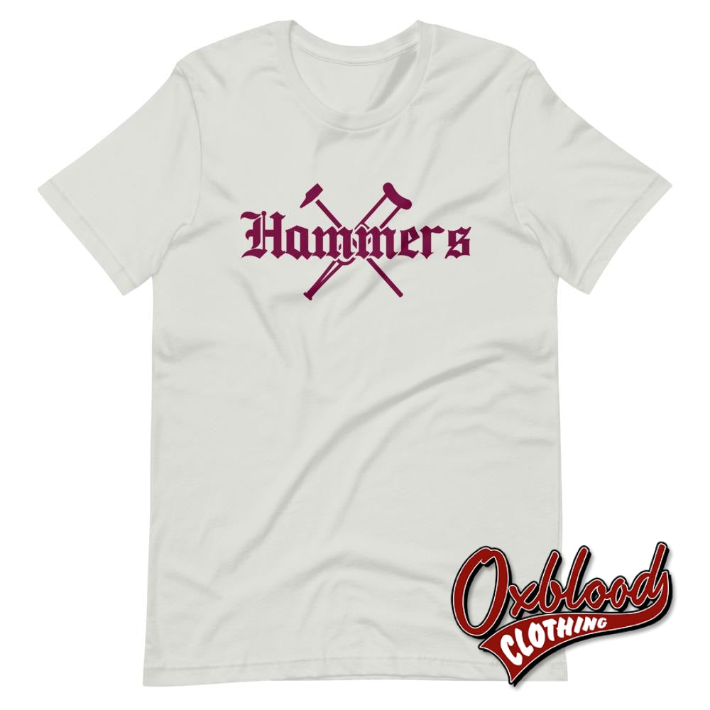 Hammers Shirt - West Ham Tee East London Skinhead T-Shirt Silver / S