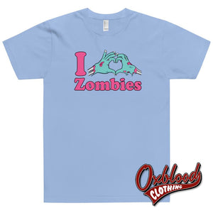 I Heart Zombies T-Shirt - Punk Undead Apparel Baby Blue / Xs Shirts