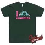 Load image into Gallery viewer, I Heart Zombies T-Shirt - Punk Undead Apparel Forest / Xs Shirts
