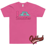 Lade das Bild in den Galerie-Viewer, I Heart Zombies T-Shirt - Punk Undead Apparel Fuchsia / Xs Shirts
