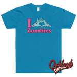Lade das Bild in den Galerie-Viewer, I Heart Zombies T-Shirt - Punk Undead Apparel Teal / Xs Shirts
