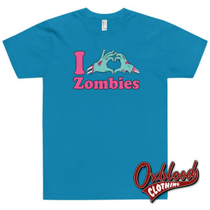 I Heart Zombies T-Shirt - Punk Undead Apparel Teal / Xs Shirts