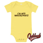 Cargar imagen en el visor de la galería, Im Into Watersports - Baby Short Sleeve One Piece Babies Onesie Rude Baby Onesies Yellow / 3-6M
