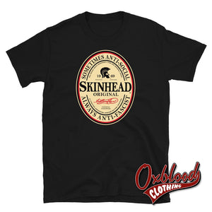 Irish Stout Skinhead: Sometimes Anti-Social Always Anti-Fascist T-Shirt Black / S Shirts