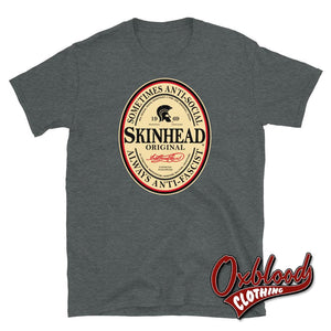 Irish Stout Skinhead: Sometimes Anti-Social Always Anti-Fascist T-Shirt Dark Heather / S Shirts