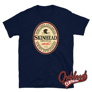 Irish Stout Skinhead: Sometimes Anti-Social Always Anti-Fascist T-Shirt Navy / S Shirts