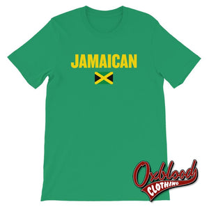 Jamaican Flag T-Shirt - Rasta Reggae Roots Jamaica Gift Clothing Kelly / S Shirts