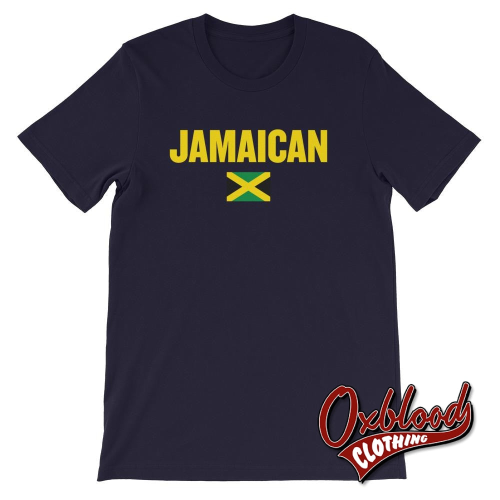 Jamaican Flag T-Shirt - Rasta Reggae Roots Jamaica Gift Clothing Navy / Xs Shirts