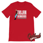 Cargar imagen en el visor de la galería, Leaning Skinhead Trojan T-Shirt - Clothing Red / S Shirts

