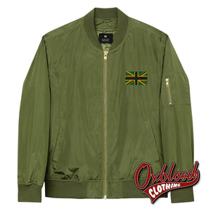 Lightweight British Jamaican Bomber Jacket - Skinhead Reggae Flight Ma-1 Army / Xs