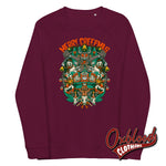 Load image into Gallery viewer, Merry Creepmas Sweatshirt - Krampus Shirt Burgundy / Xs
