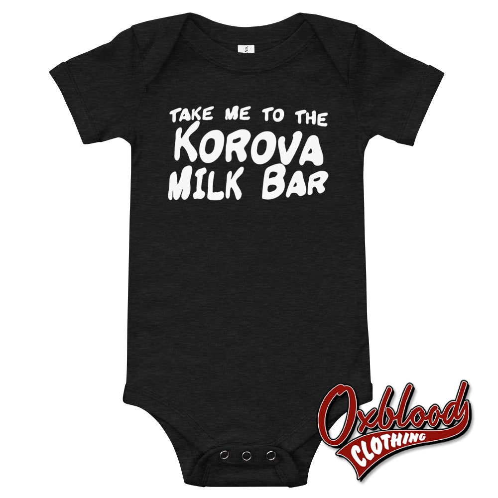 Milk Bar Baby Onesie - Punk Baby Onesies & Skinhead Clothes Dark Grey Heather / 3-6M