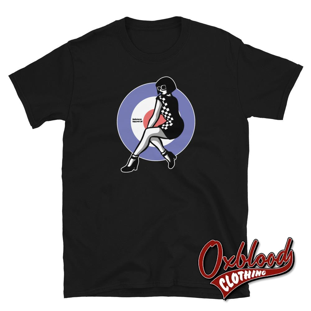 Mod Girl / Scootergirl T-Shirt - Lambretta Moto Scooterist Clothing Black S Shirts