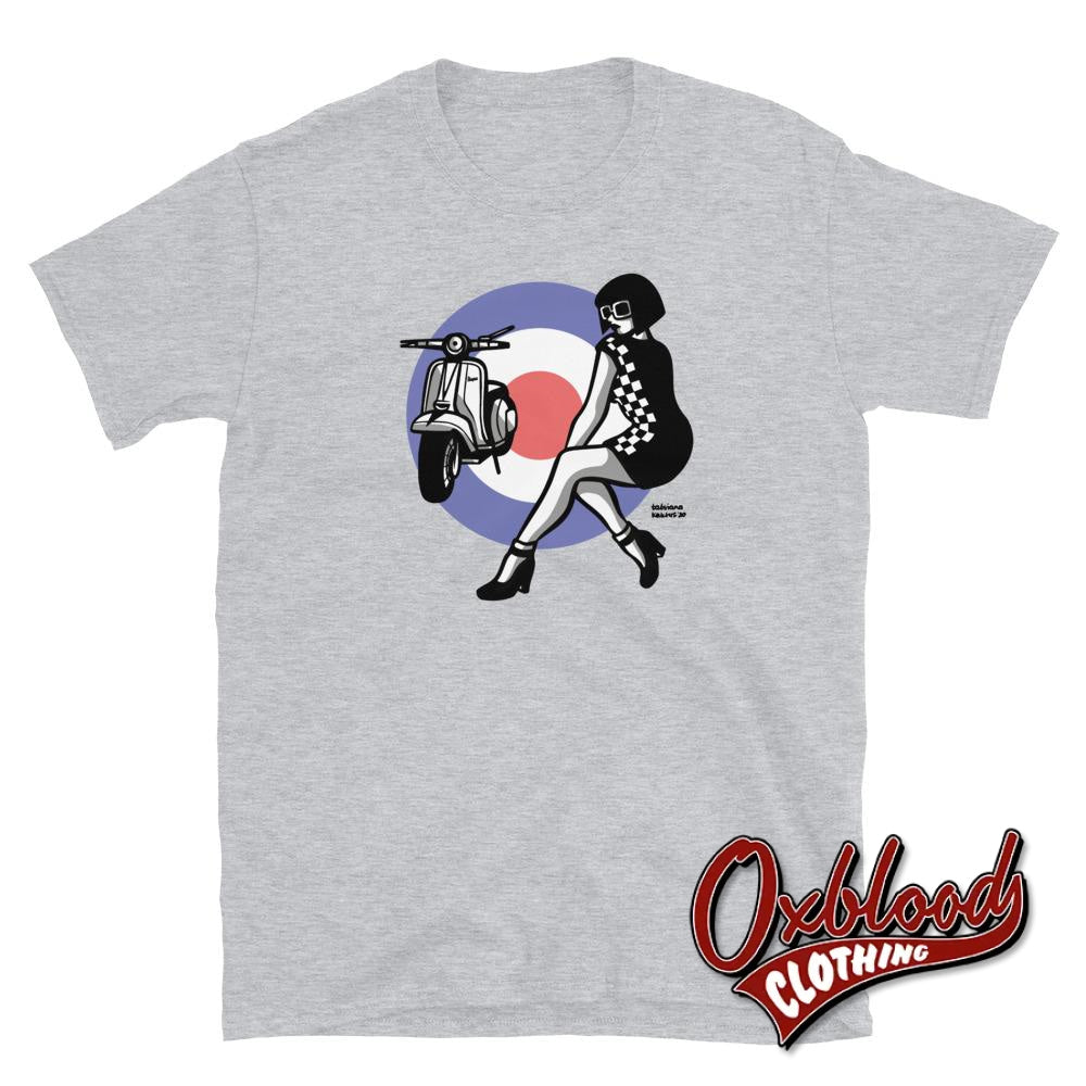 Mod Vespa Scootergirl T-Shirt - Scooter Motorcycle Vintage Bikes Sport Grey / S Shirts