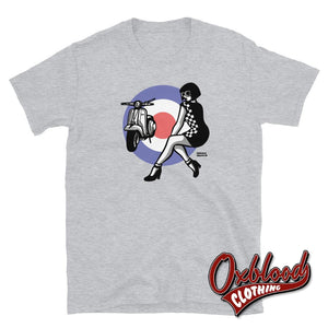 Mod Vespa Scootergirl T-Shirt - Scooter Motorcycle Vintage Bikes Sport Grey / S Shirts