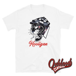 New York Hardcore Hooligan T-Shirt - Flat Cap Panther White / S