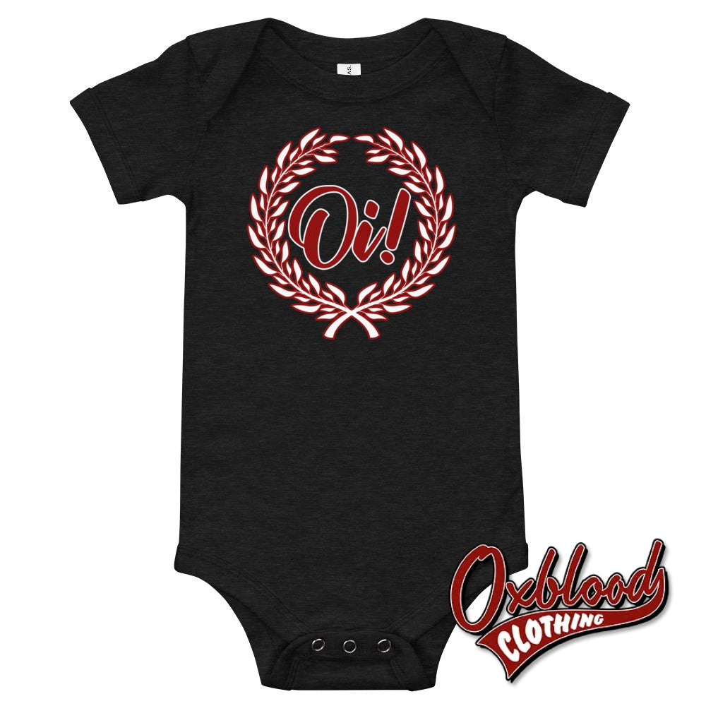 Oi! Baby Onesie - Skinhead Clothes & Punk Dark Grey Heather / 3-6M