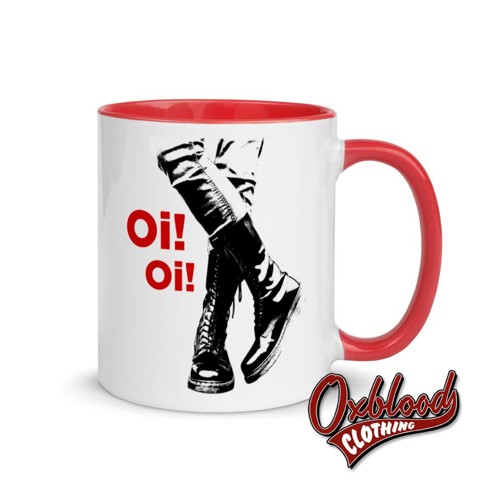 Oi Oi! Boots And Braces Mug With Color Inside Red