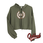 Lade das Bild in den Galerie-Viewer, Oi! Crop Hoodie - 80S Punk Shirts &amp; Spirit Of 69 Clothing Military Green / S
