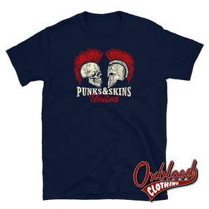 Oi! Punks & Skins United T-Shirt - And Navy / 2Xl