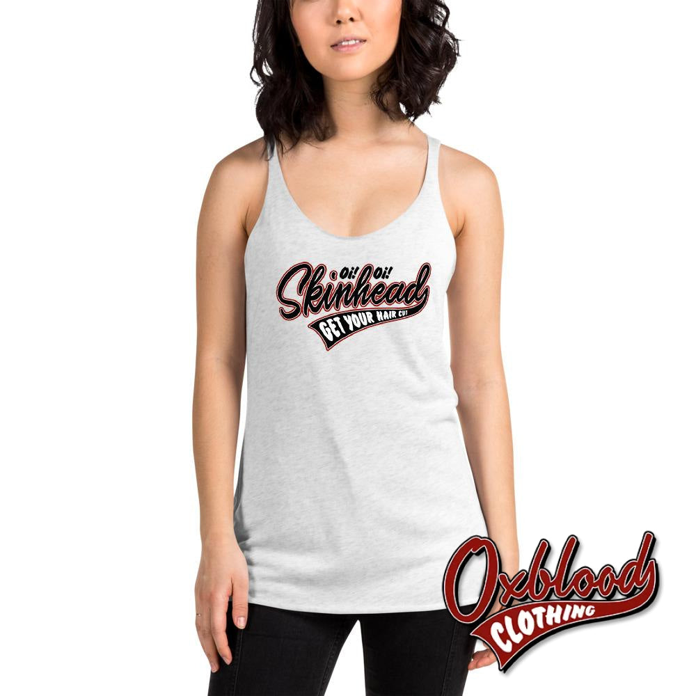 Oi Skinhead Womens Racerback Tank Heather White / Xs Top