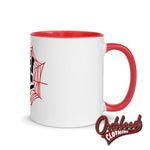 Load image into Gallery viewer, Oi Spidersweb Mug With Color Inside Red
