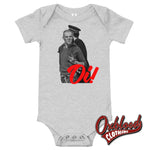 Cargar imagen en el visor de la galería, Oi! Swearing Skinhead Baby Onesie - Two Finger Salute Punk Baby Onesies Athletic Heather / 3-6M
